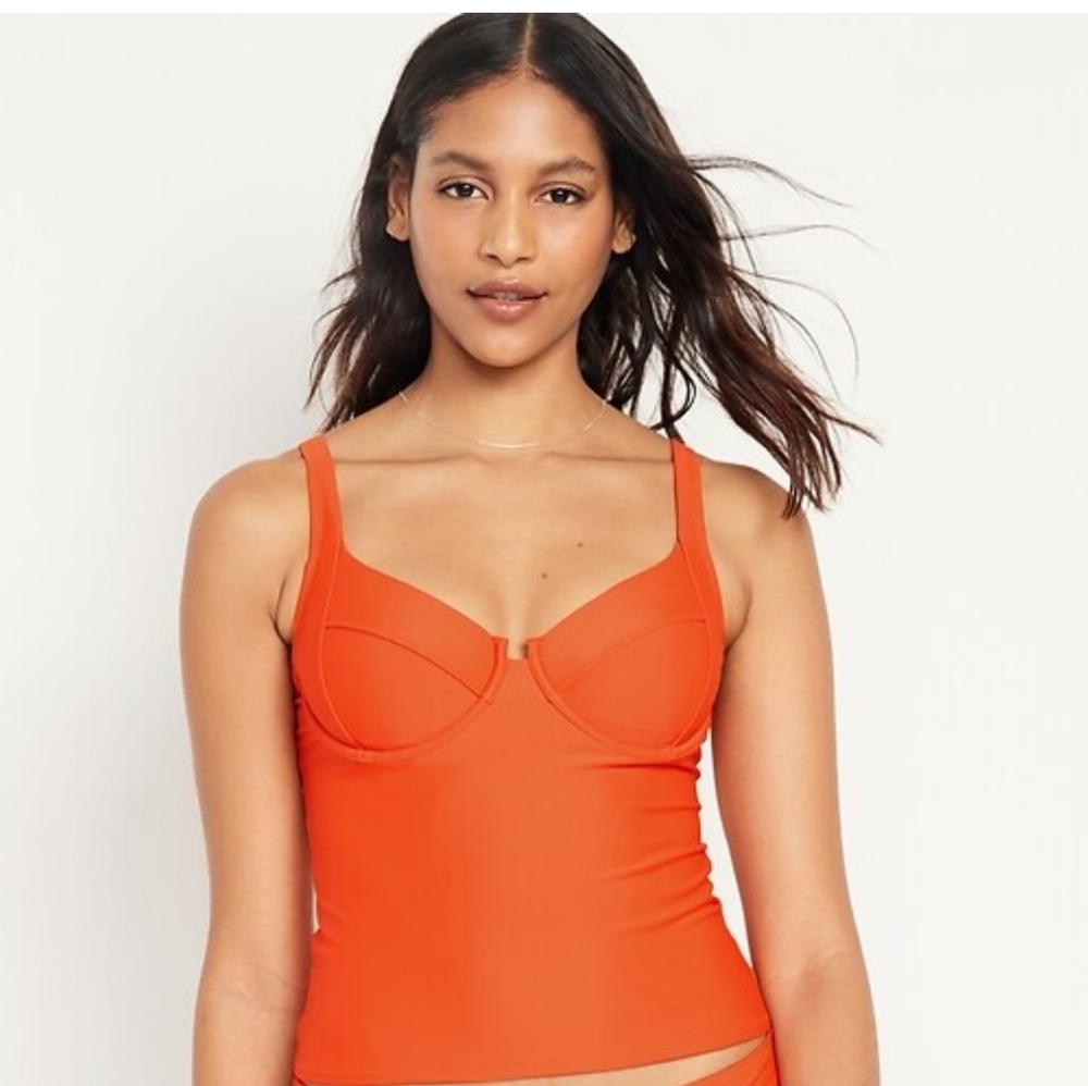 VIBRANT ORANGE TANKINI SET    NWT